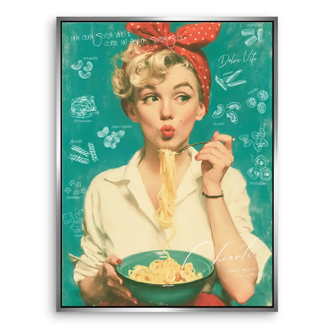 Marilyn Monroe Pasta Leinwand Bild