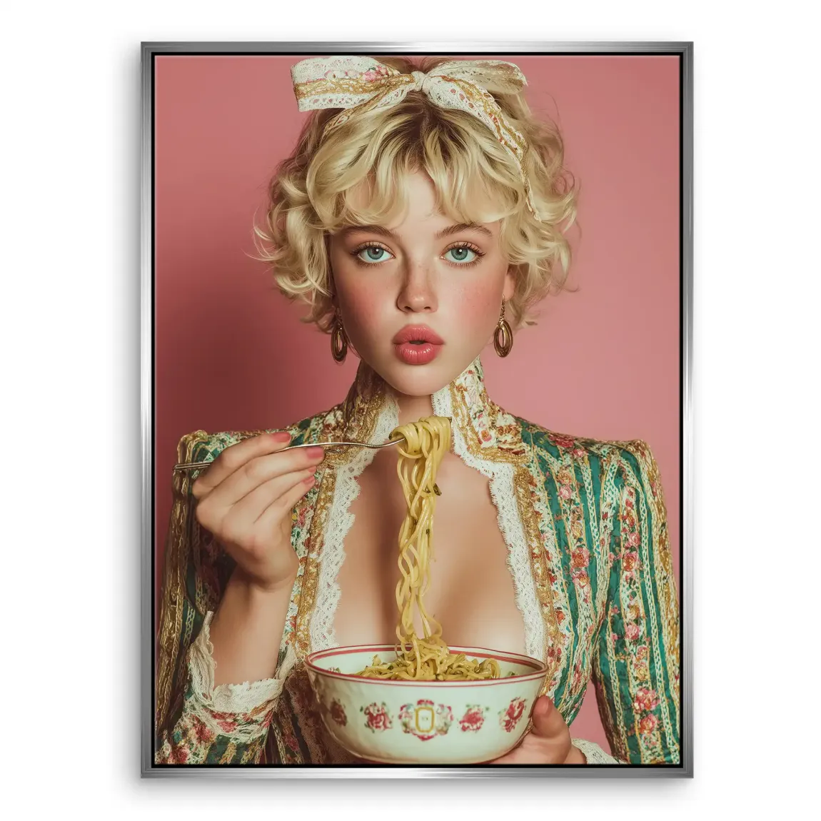 La Dolce Noodle Lady Leinwand Bild