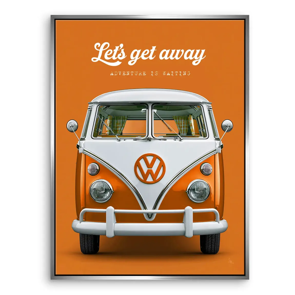 Orange VW Bulli Leinwand Bild