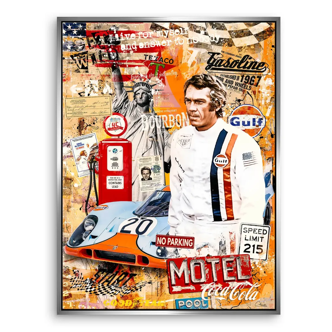 Steve McQueen Gasoline Spirit Leinwand Bild