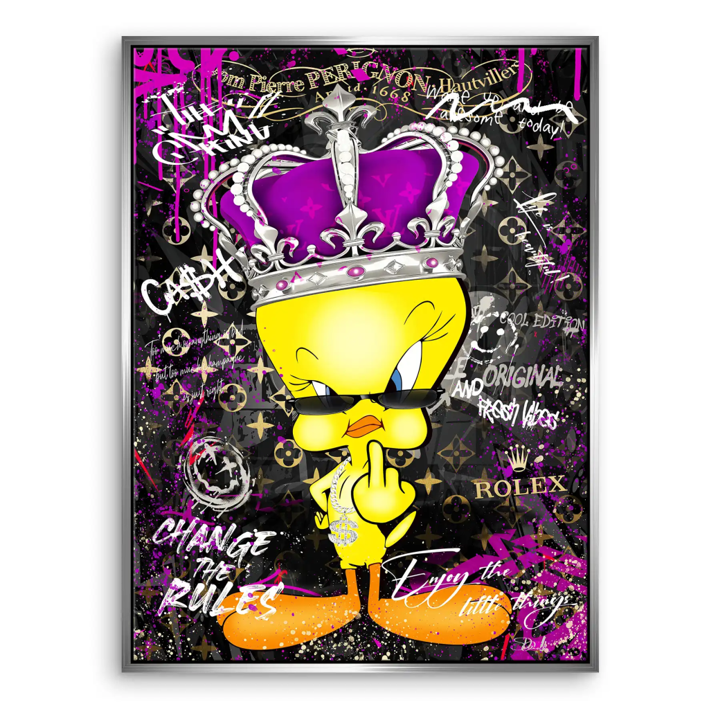 Pop Art Tweety Change the Rules Leinwand Bild INGALERIE