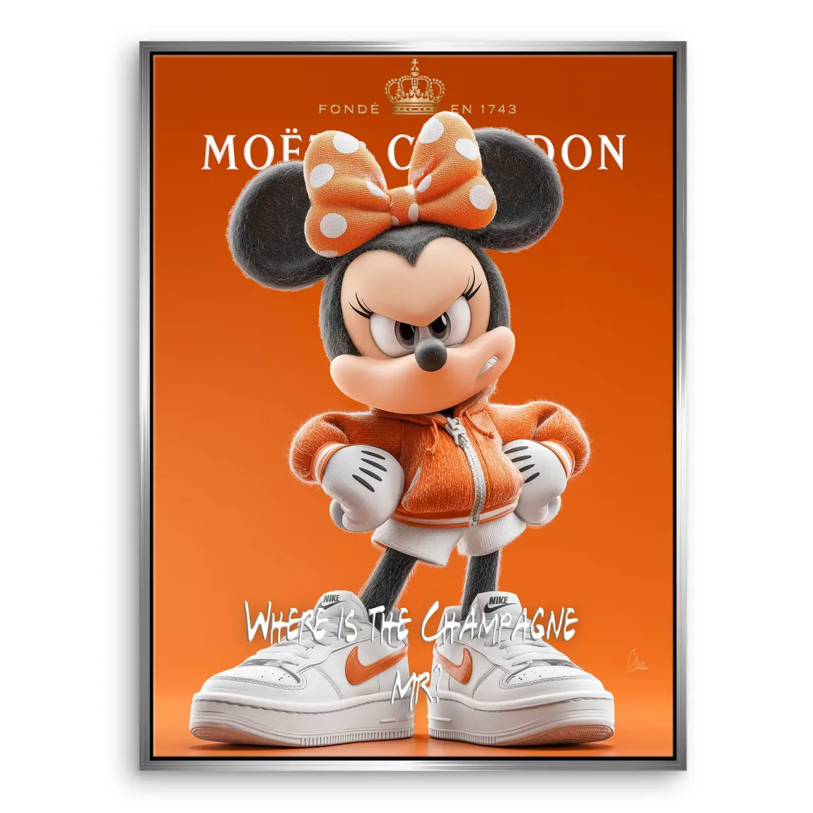 Champagne Mood Minnie Maus Leinwand Bild