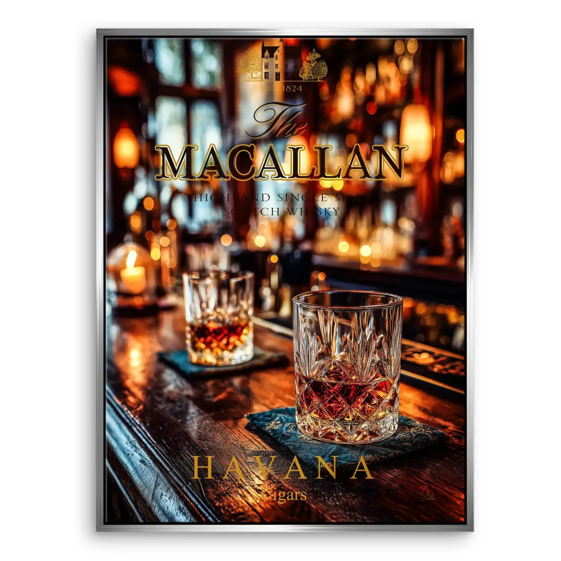 Havana Nights Whisky Leinwand Bild