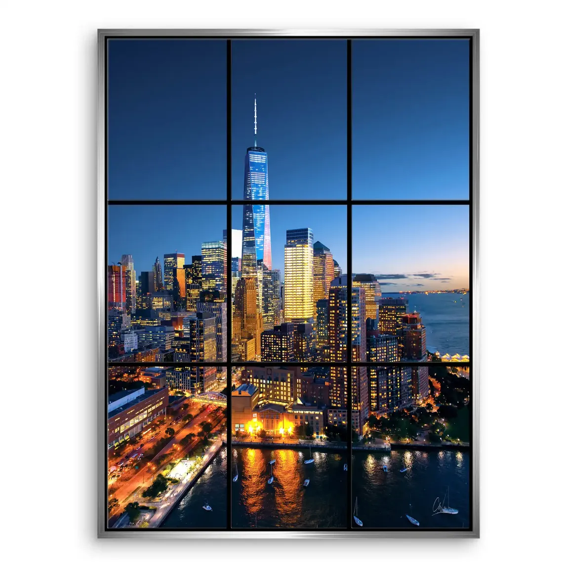 Skyline Lights New York Leinwand Bild