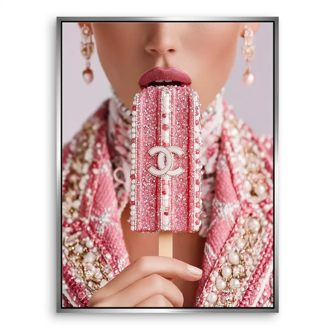 Pink Pearl Ice Couture Chanel Leinwand Bild