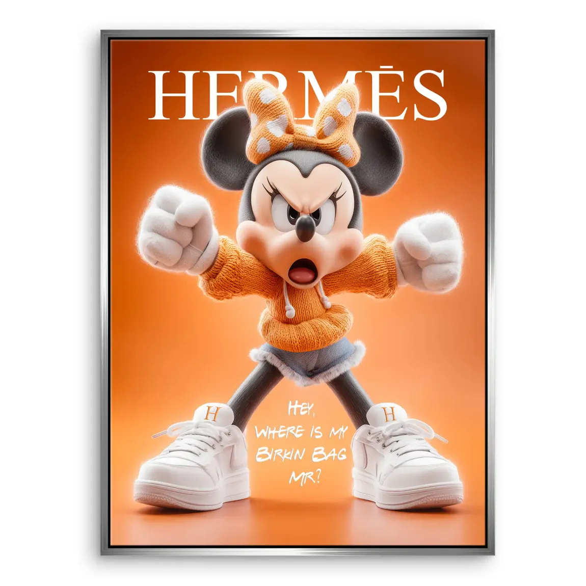 Orange Charm Minnie Maus Leinwand Bild