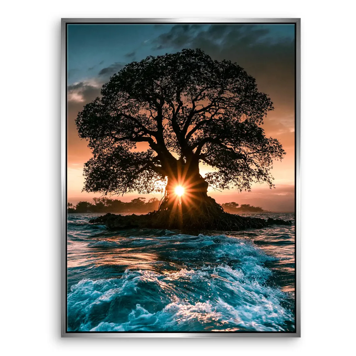 Sonnenbaum Leinwand Bild