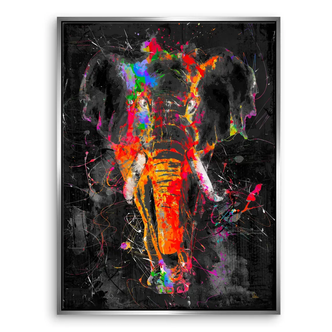 Bunter Elefant Leinwand Bild
