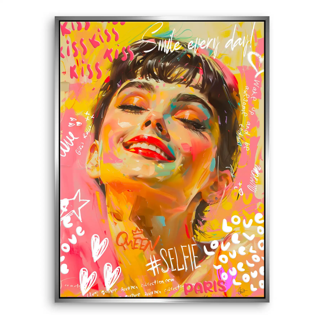 Audrey Graffiti Street Art Leinwand Bild INGALERIE