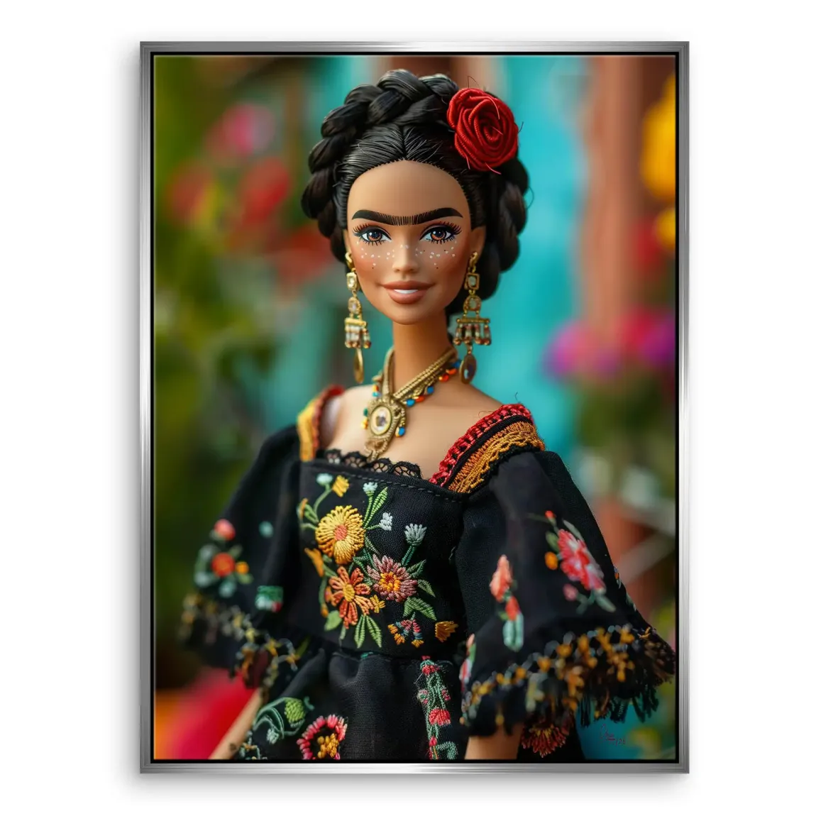Frida Barbie Smile Leinwand Bild