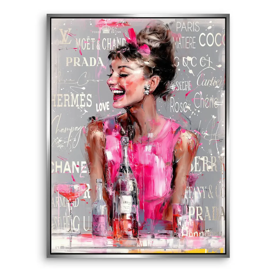 Champagne Bliss Audrey Hepburn Leinwand Bild