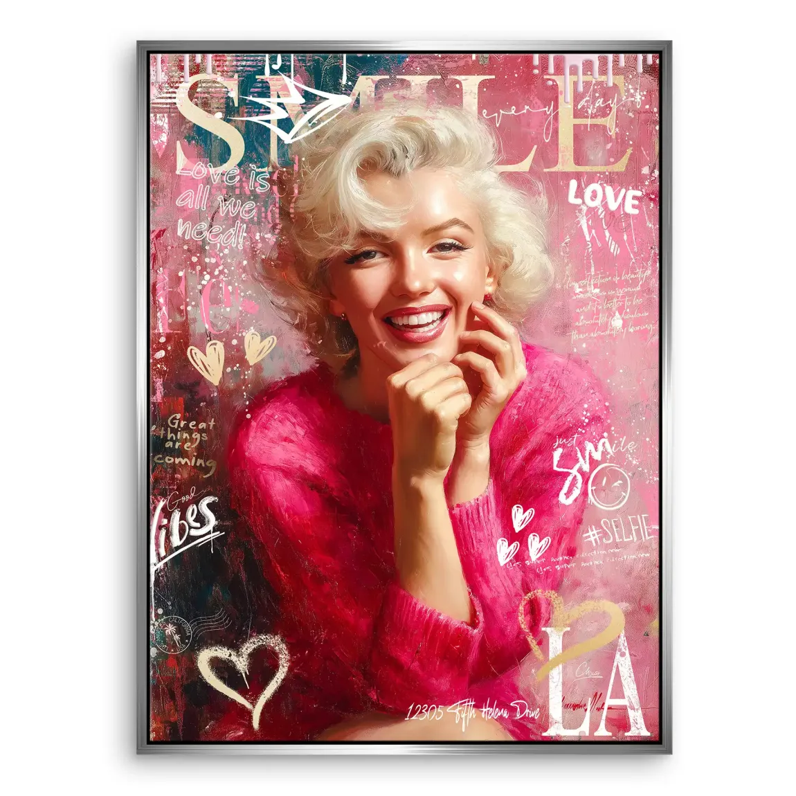 Smile in Pink Leinwand Bild INGALERIE