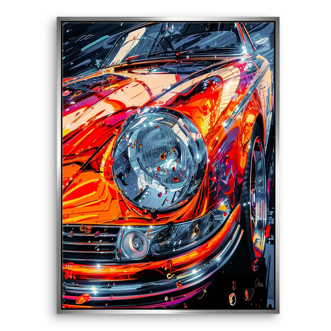 Vivid Motion 911 Porsche Leinwand Bild