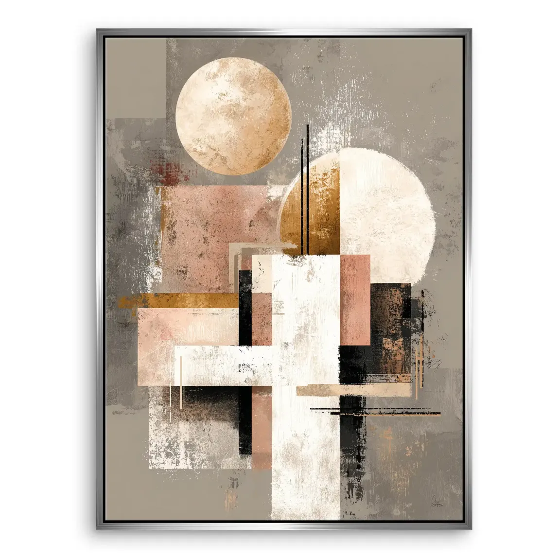 Goldene Geometrie Leinwand Bild