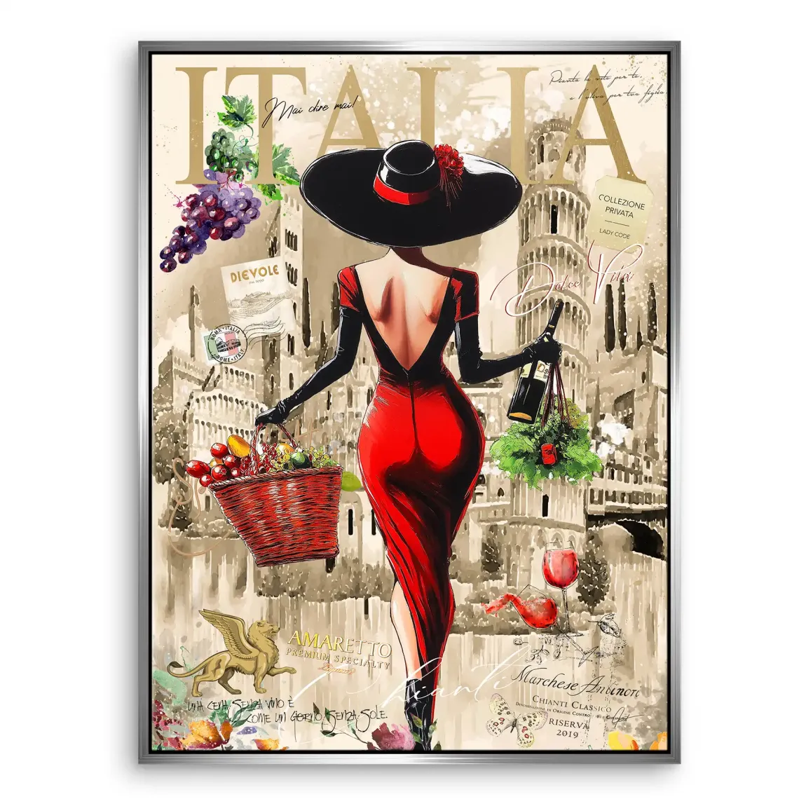 Dolce Vita Rosso Flair Leinwand Bild INGALERIE