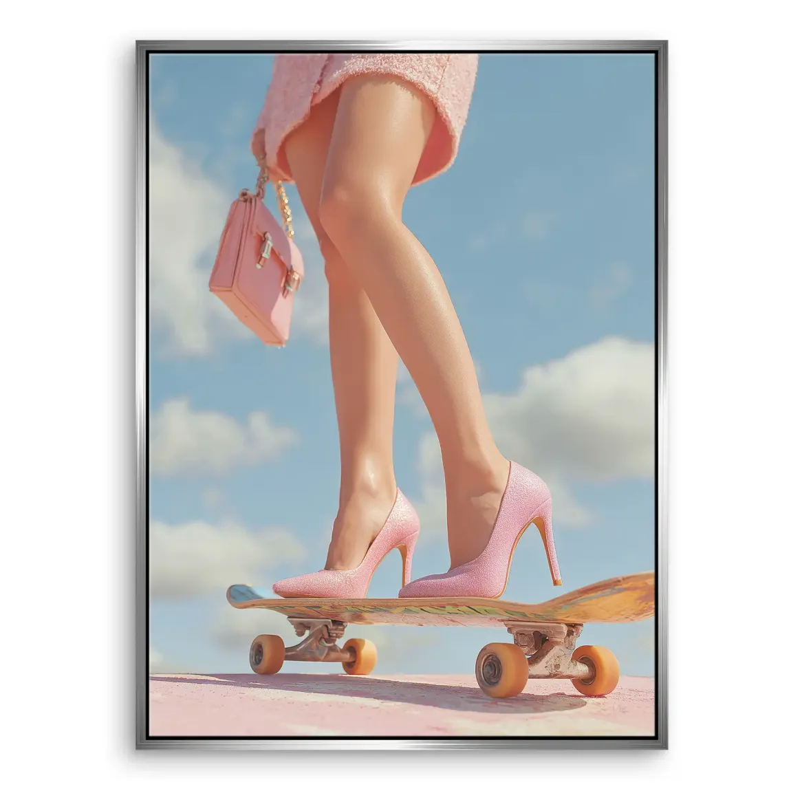 Pink Skate Leinwand Bild