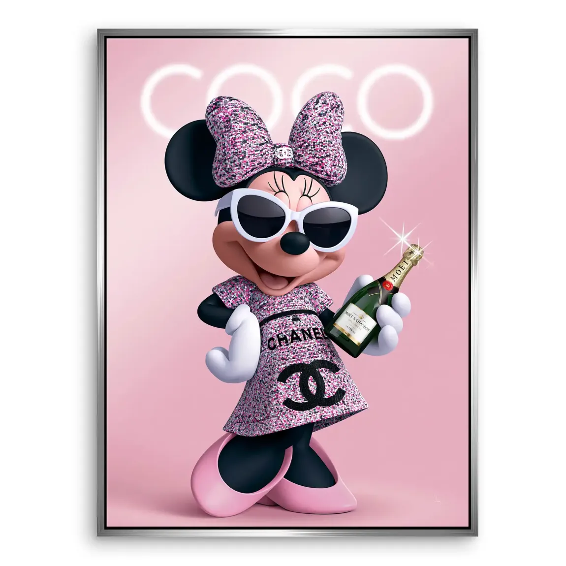 Minnie Maus Moet Leinwand Bild