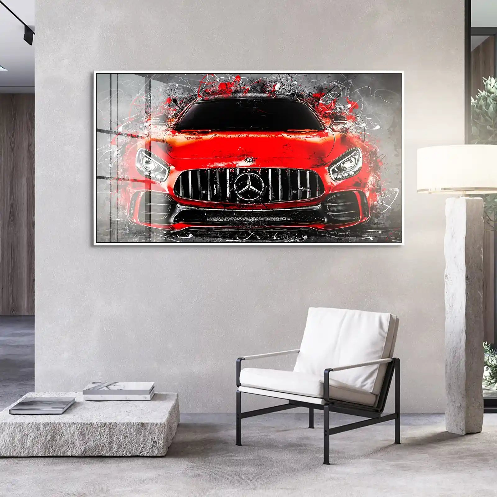 Mercedes AMG GT Abstrakt Rot Acrylglas Bild INGALERIE