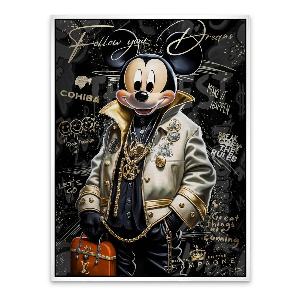 Micky Maus Dreams Pop Art Style Aludibond Brush Bild INGALERIE