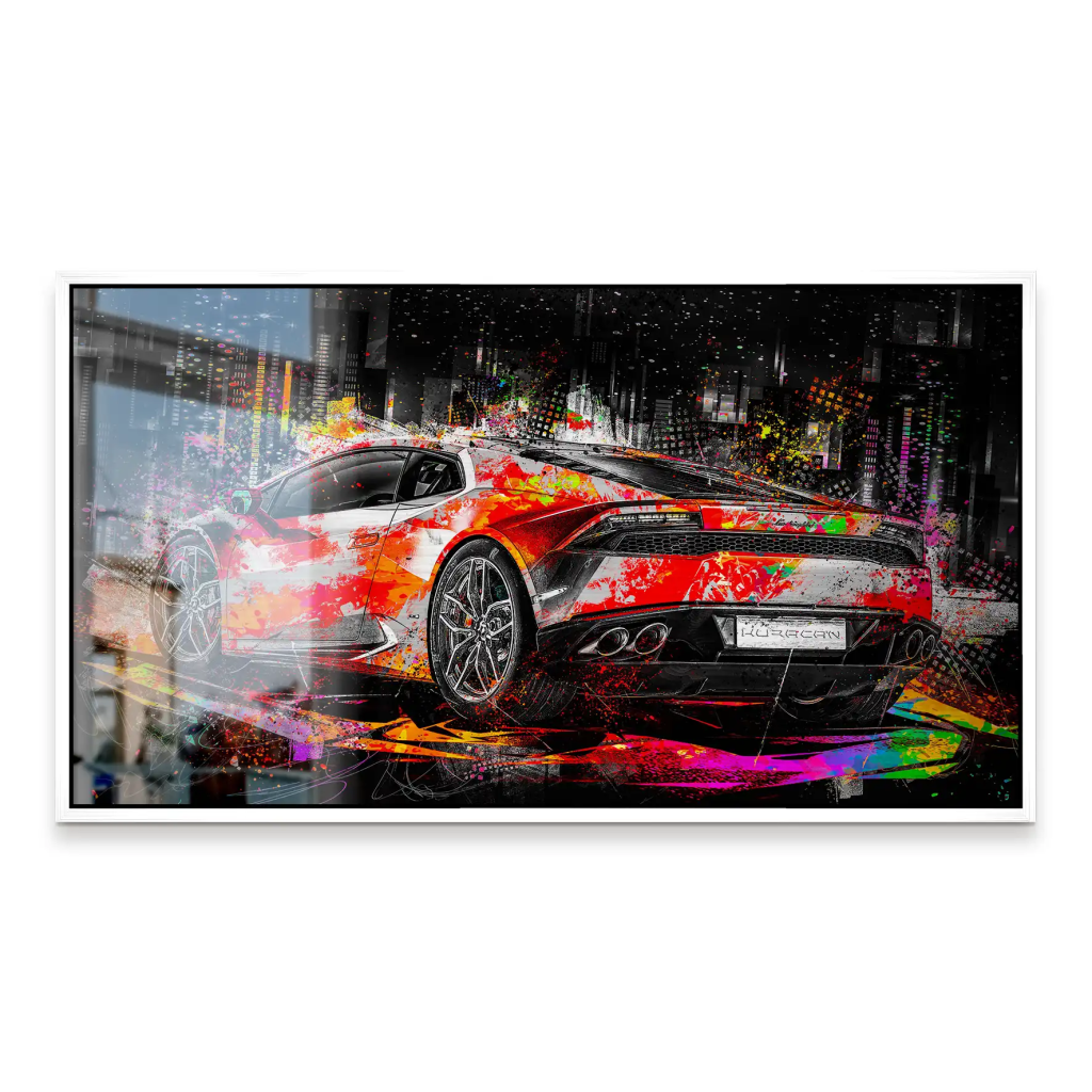 Lambo Huracan Pop Art Style Alu Gebürstet INGALERIE