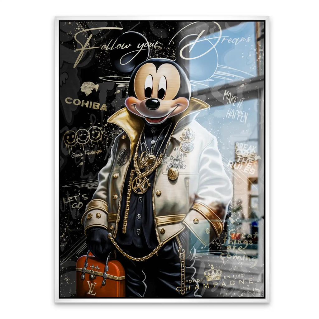 Micky Maus Dreams Pop Art Style Aludibond Brush Bild INGALERIE