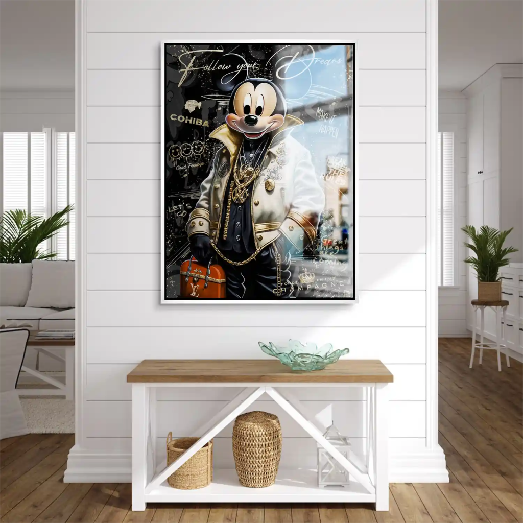 Micky Maus Dreams Pop Art Style Aludibond Brush Bild INGALERIE