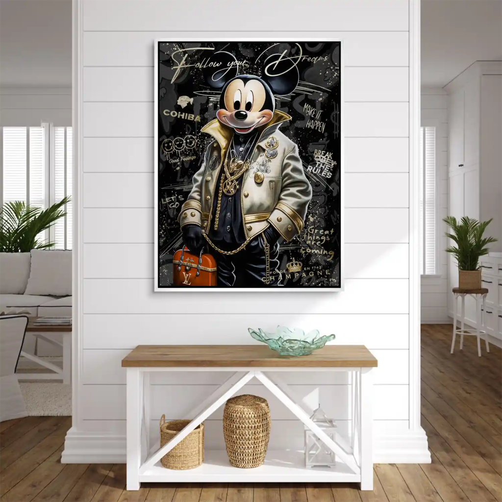 Micky Maus Dreams Pop Art Style Aludibond Brush Bild INGALERIE