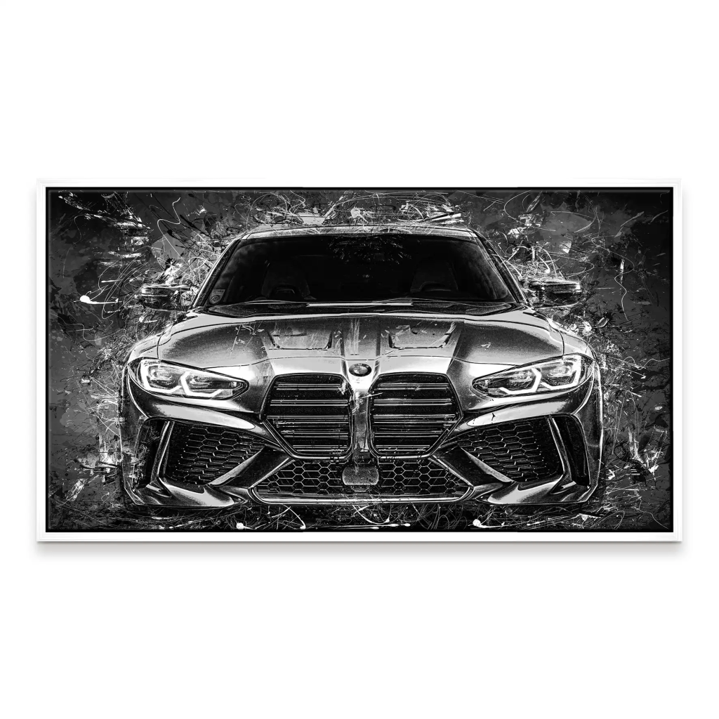 BMW M4 Abstrakt Black Style Leinwand Bild INGALERIE
