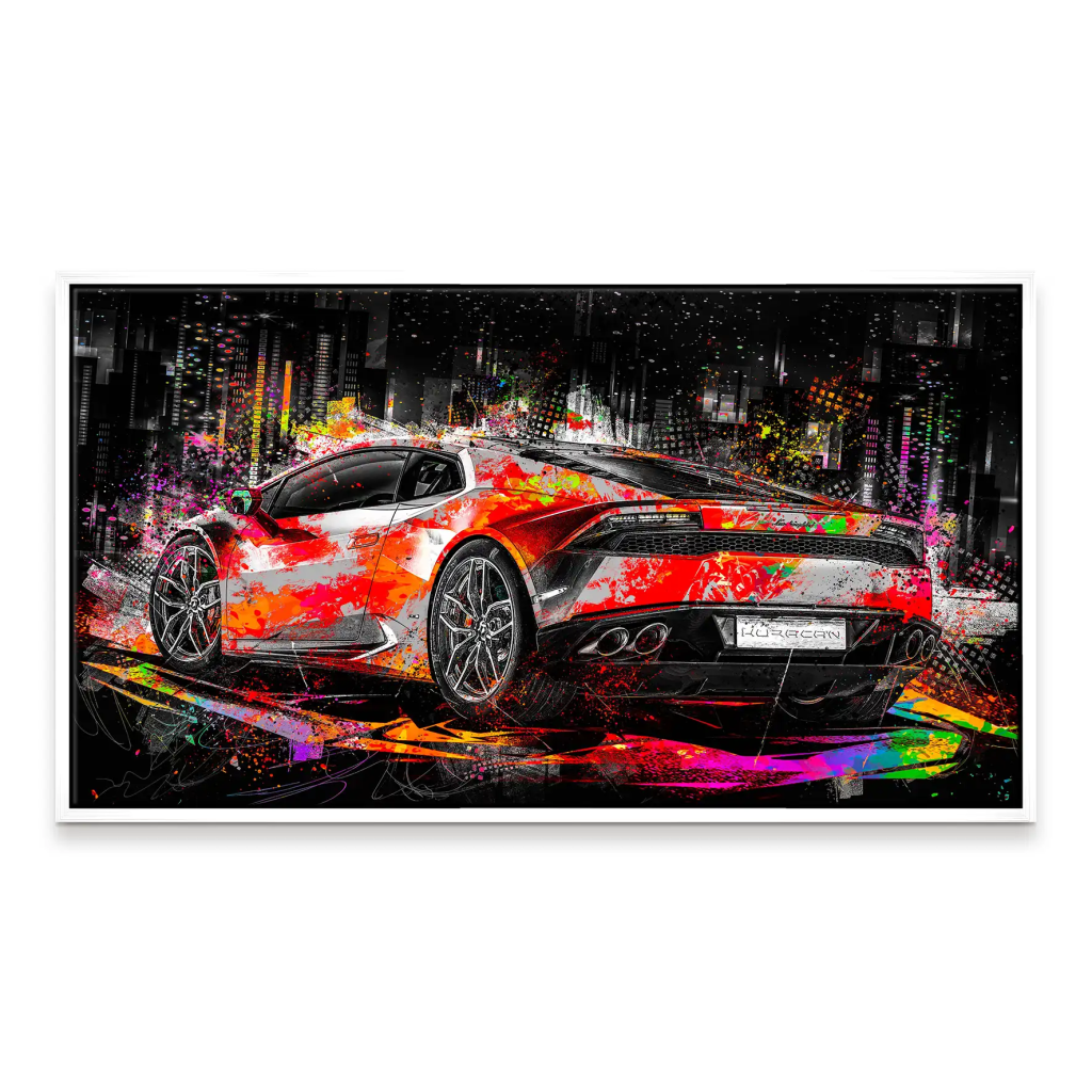 Lambo Huracan Pop Art Style Leinwand Bild INGALERIE