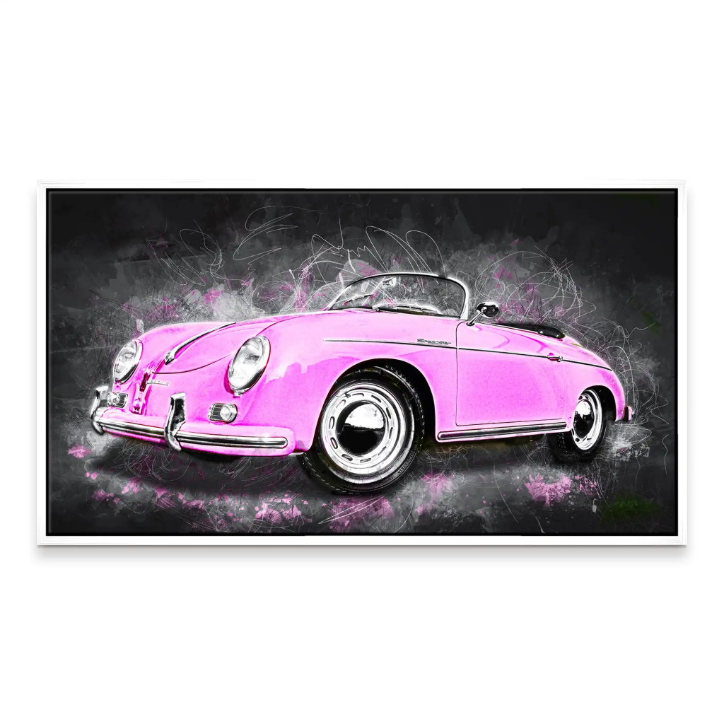 Pink Porsche Speedster Abstrakt Style Leinwand Bild INGALERIE