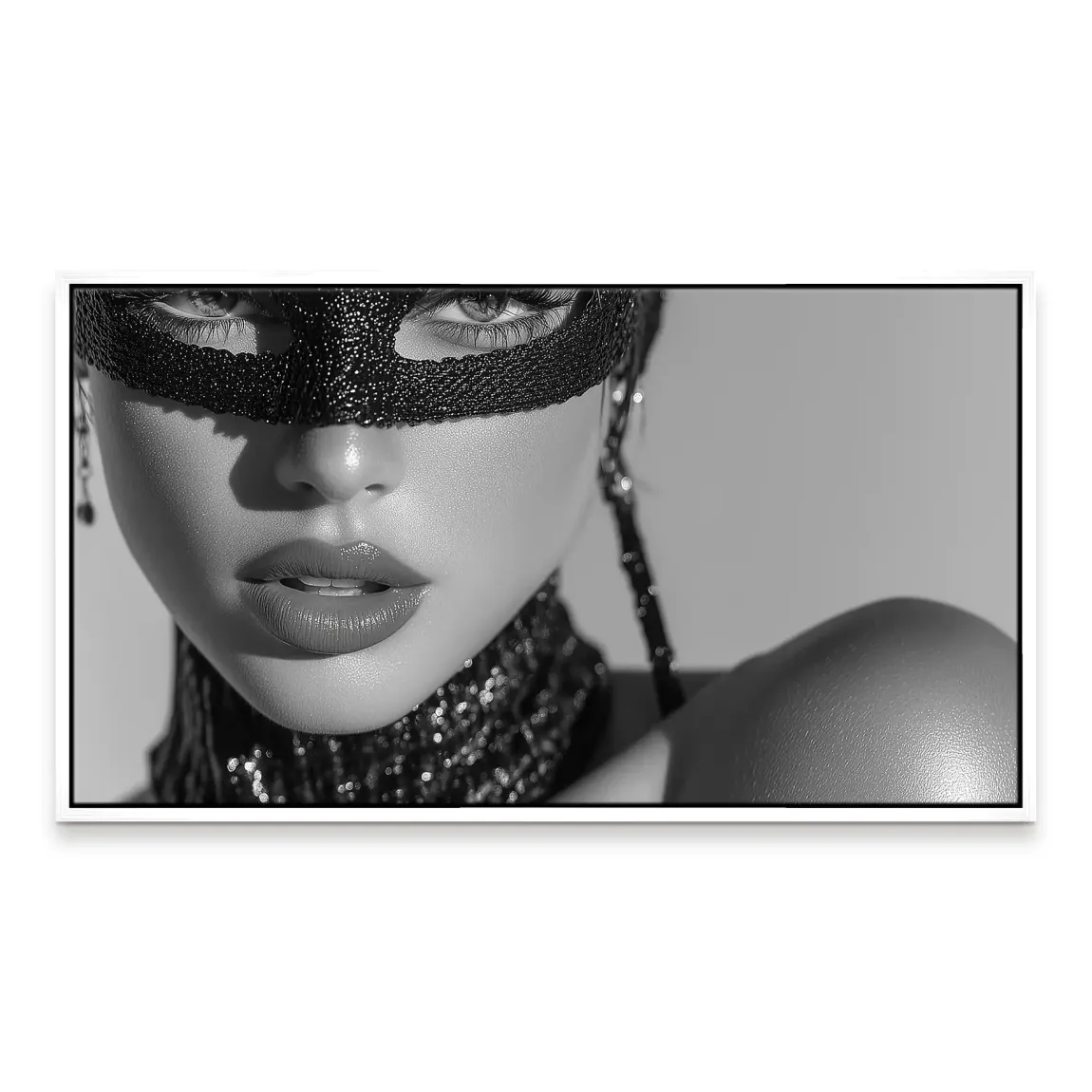 Masked Beauty Noir Art Leinwand Bild