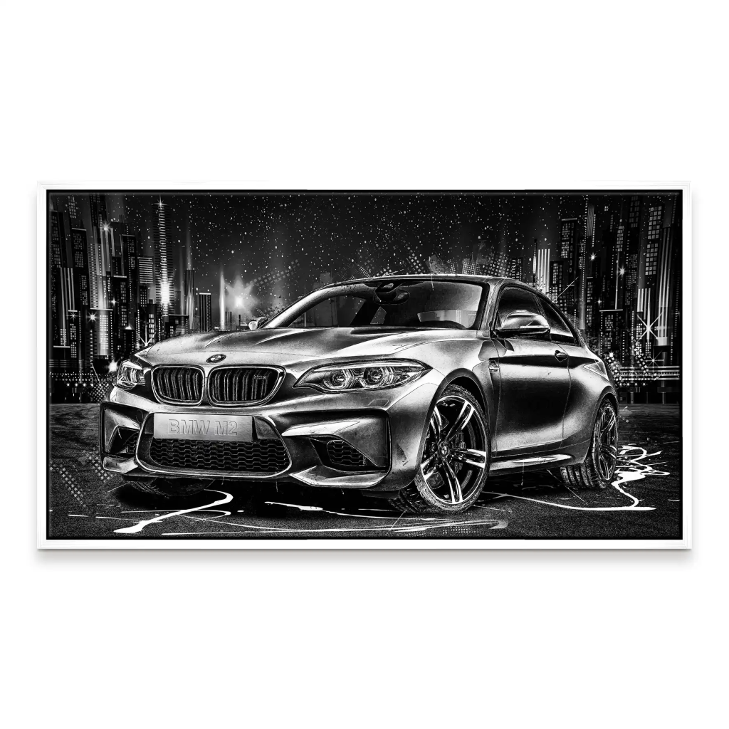 BMW M2 Black Style Leinwand Bild INGALERIE