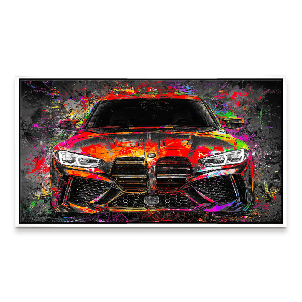 BMW M4 Pop Art Style Leinwand Bild INGALERIE