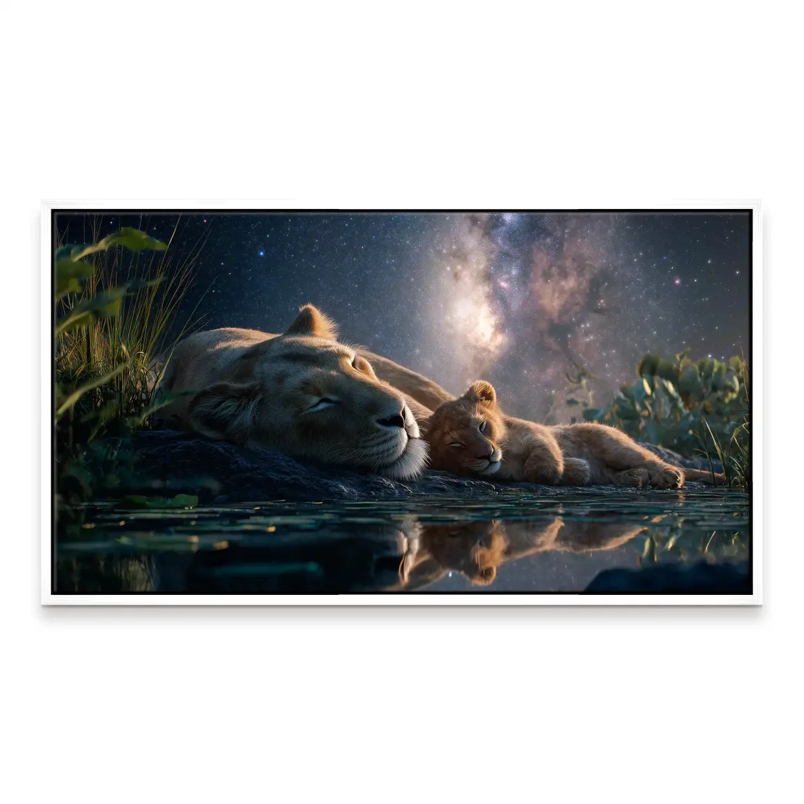 Löwen Serenade Leinwand Bild