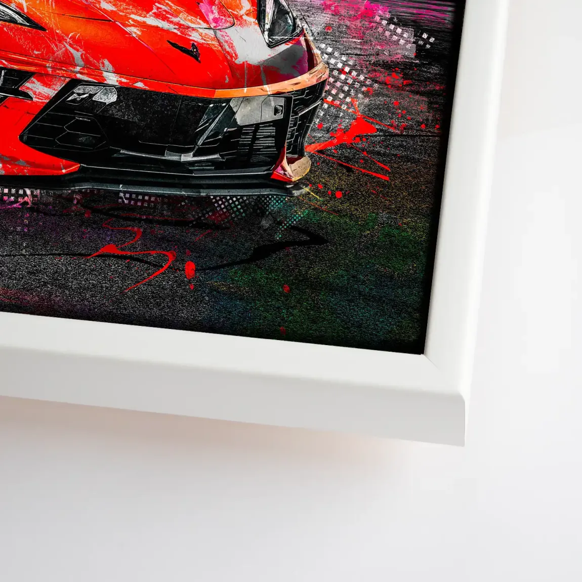 Corvette C8 Abstrak Red Style Leinwand Bild INGALERIE