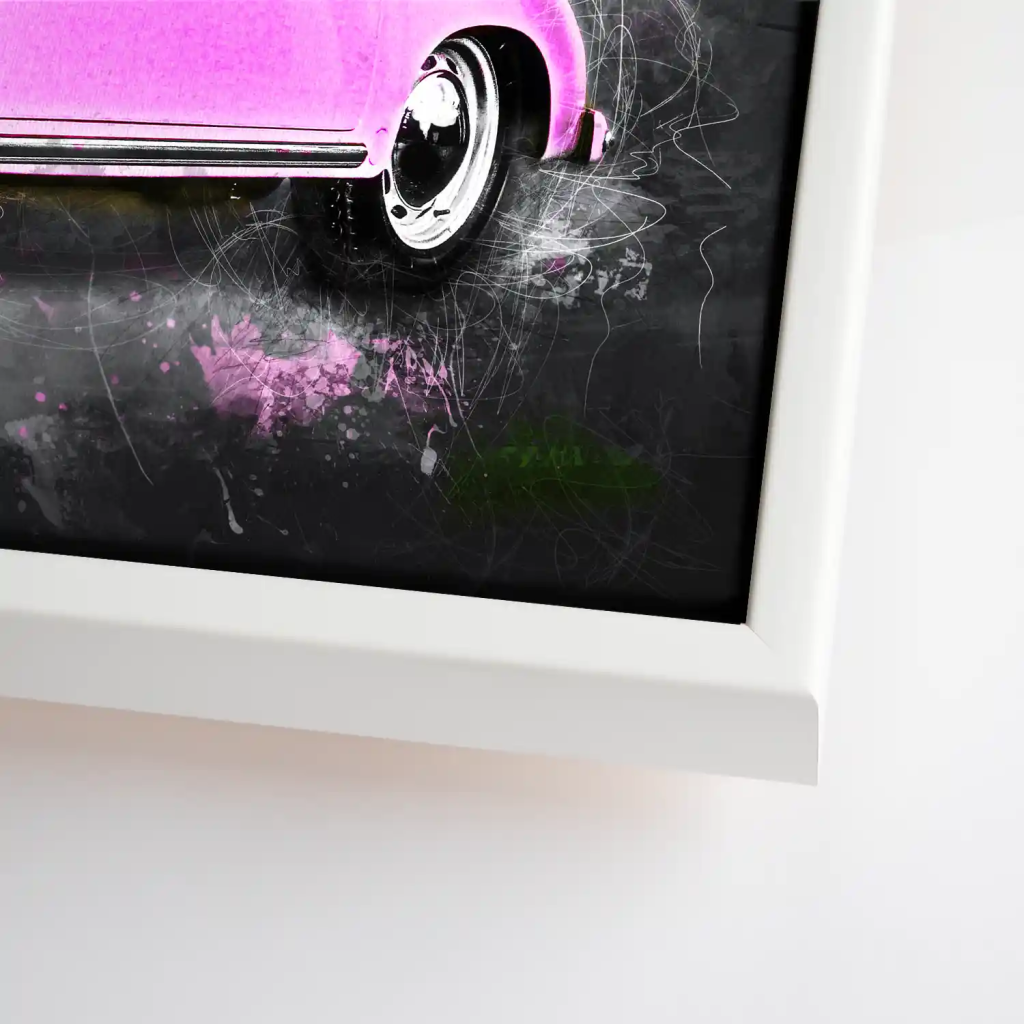 Pink Porsche Speedster Abstrakt Style Leinwand Bild INGALERIE