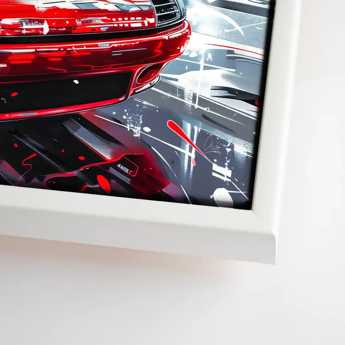 Porsche 911 Red City Leinwand Bild