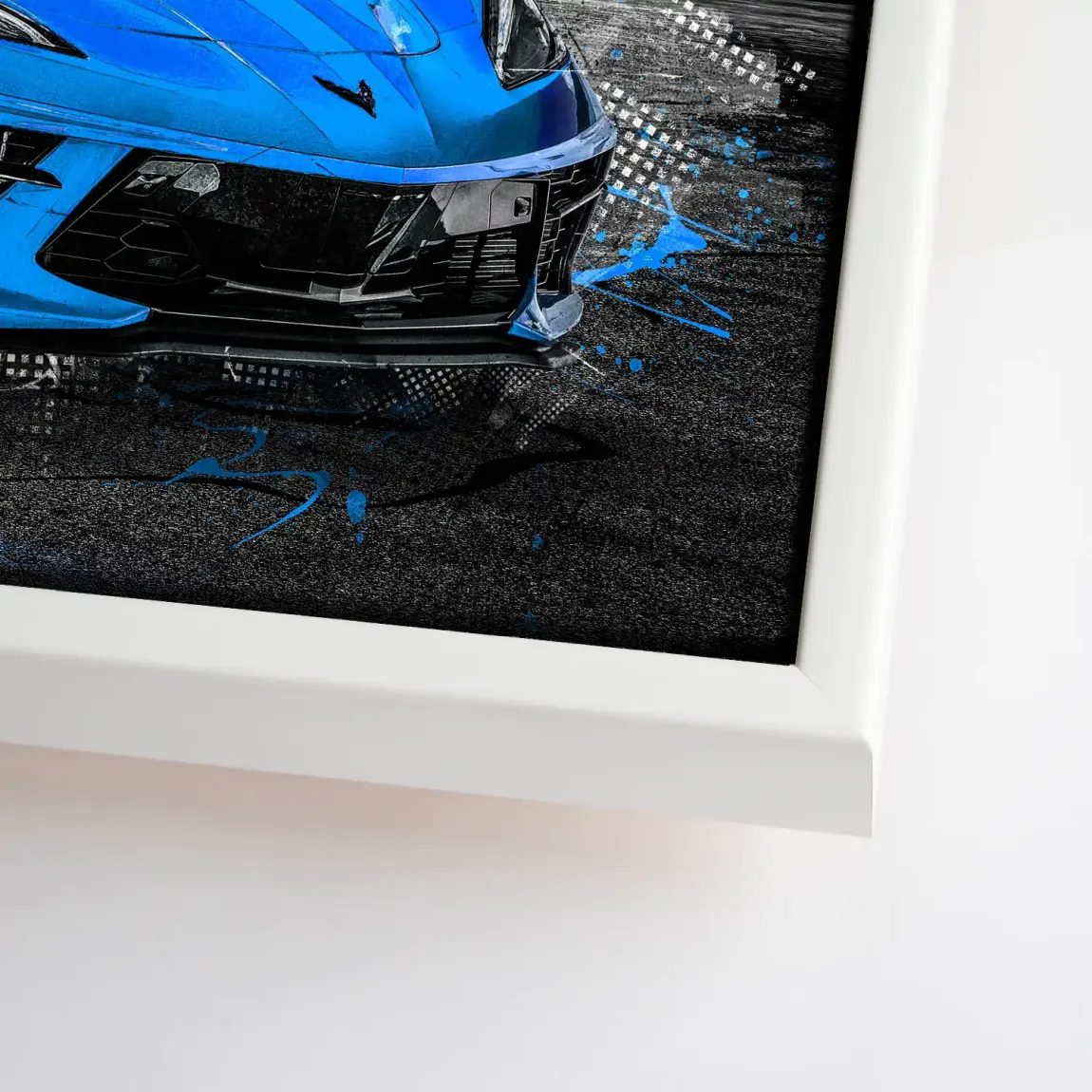 Corvette C8 Abstrak Blue Style Leinwand Bild INGALERIE