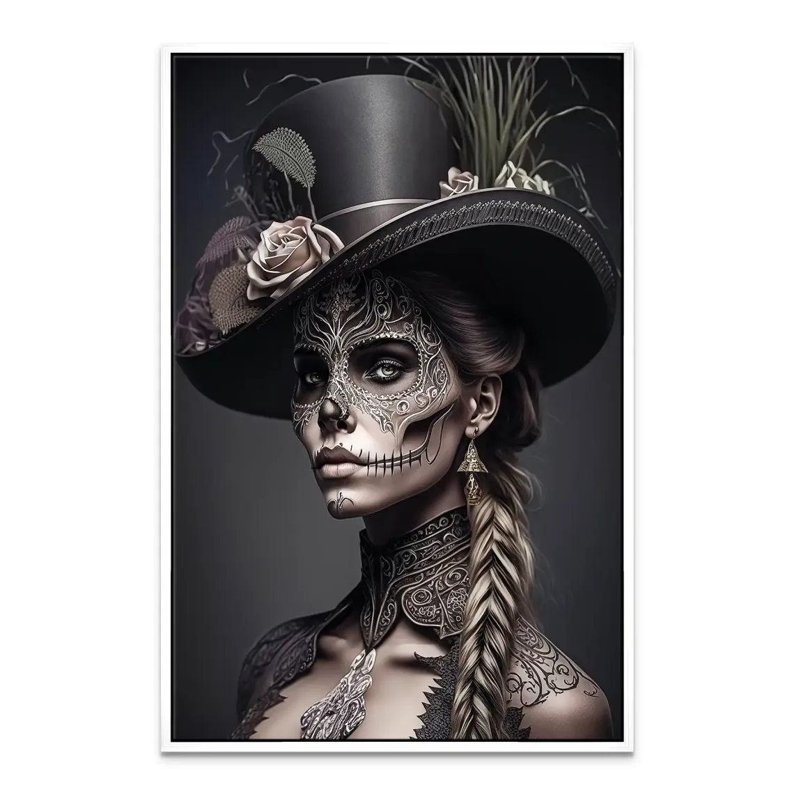 Velvet Noir La Catrina Leinwand Bild INGALERIE