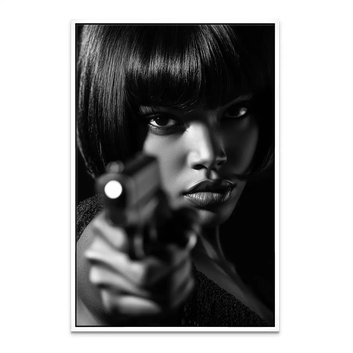 Black Gun Girl Leinwand Bild INGALERIE