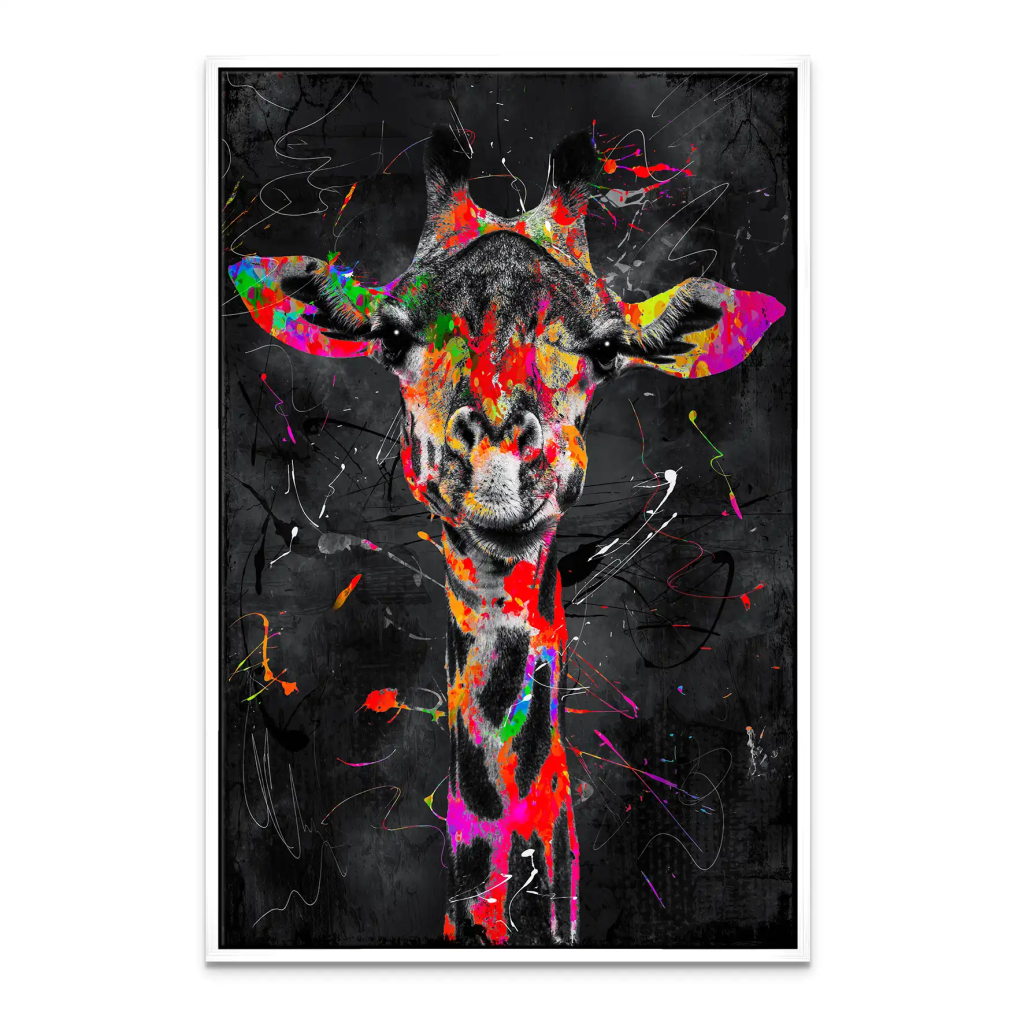 Giraffe Abstrakt Color Style Leinwand Bild INGALERIE