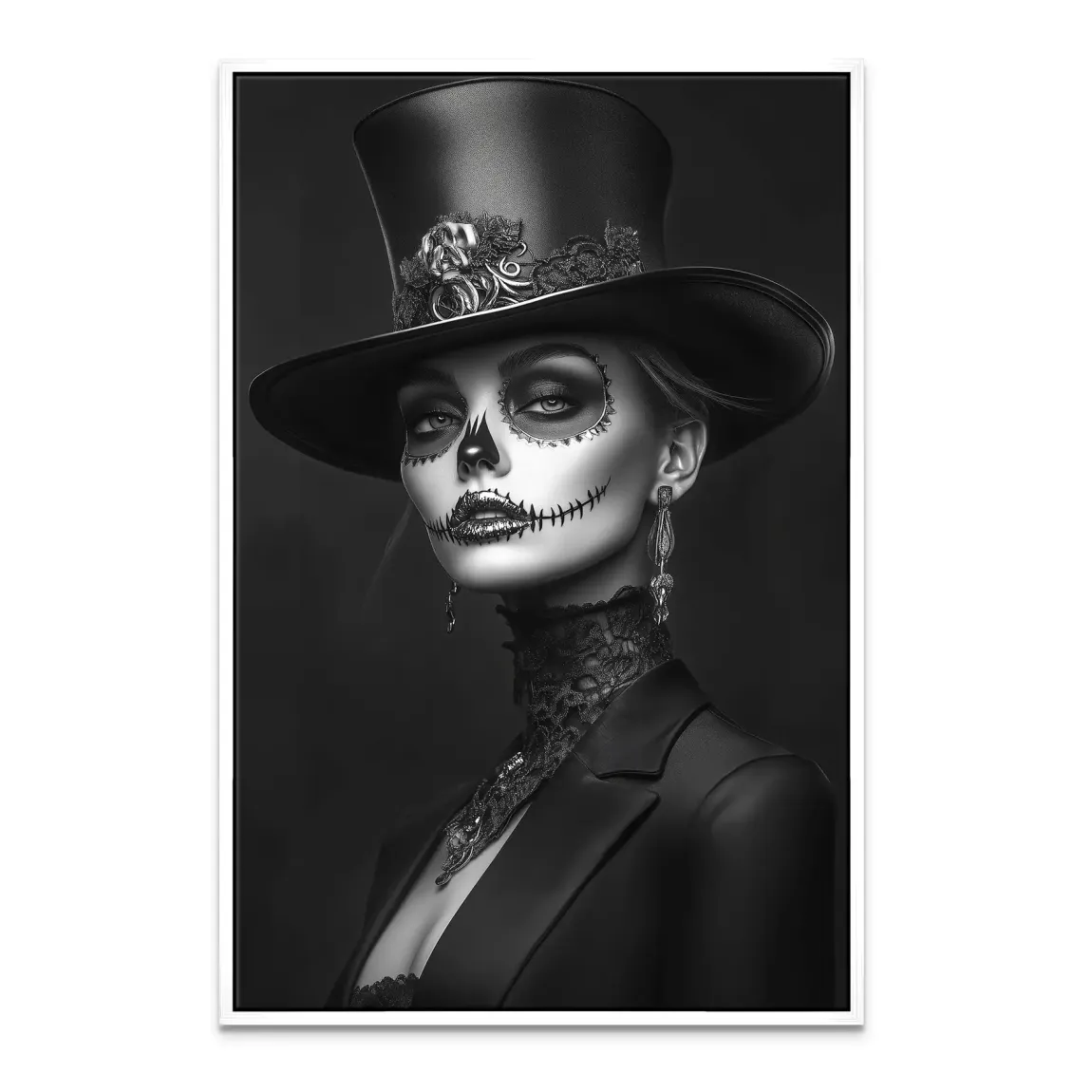 Elegante Lady im modernen Catrina Stil Leinwand Bild INGALERIE