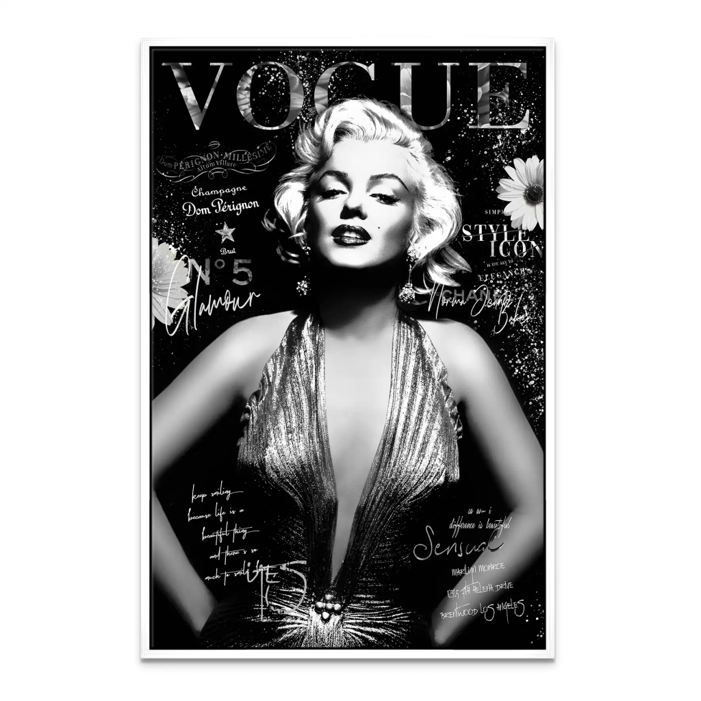 Marilyn Monroe Black Vogue Leinwand Bild INGALERIE