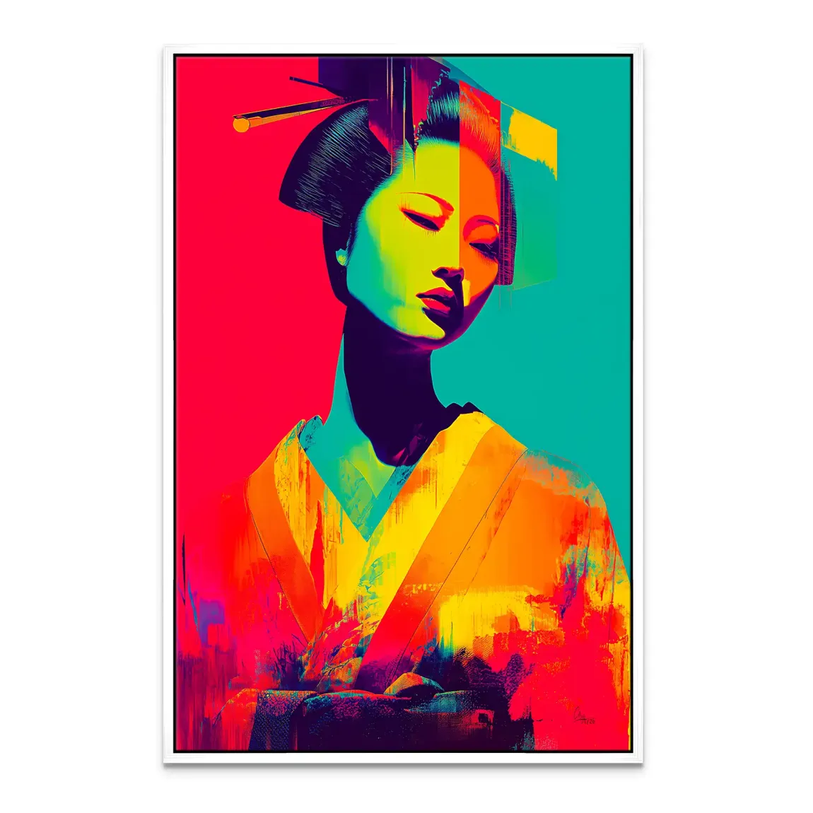Geisha Pop Art Leinwand Bild