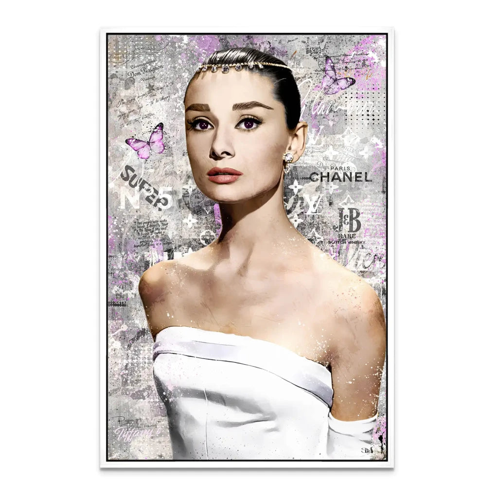 Audrey Hepburn Silver Style Pop Art Leinwand Bild INGALERIE