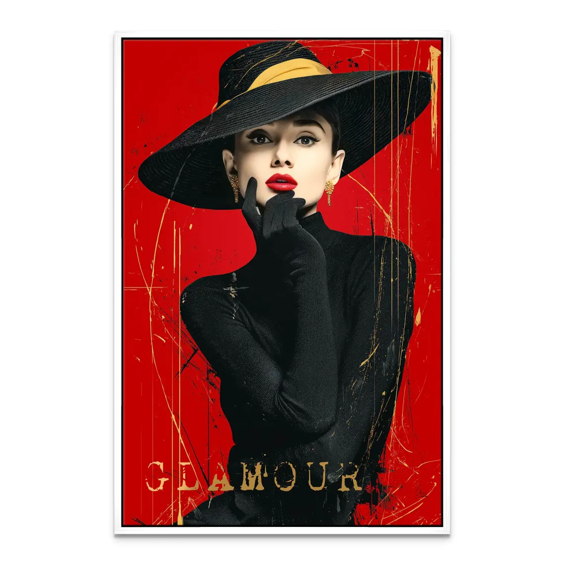 Audrey Hepburn Red Glamour Leinwand Bild
