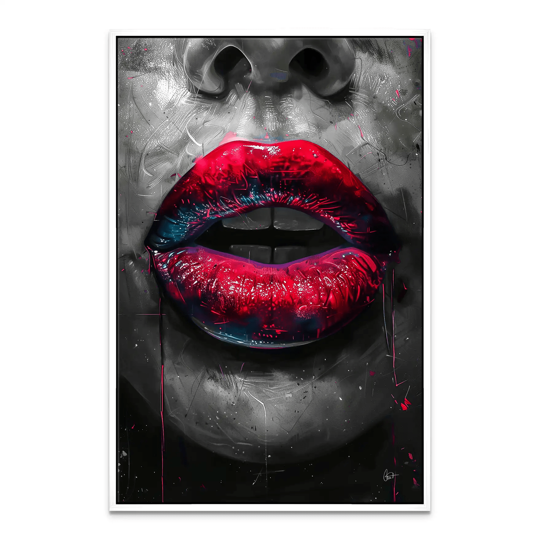 Abstrakt Red Lips Leinwand Bild INGALERIE