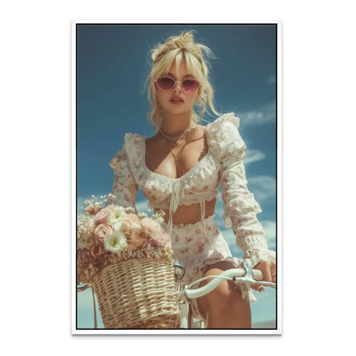 Blütenmädchen Leinwand Bild