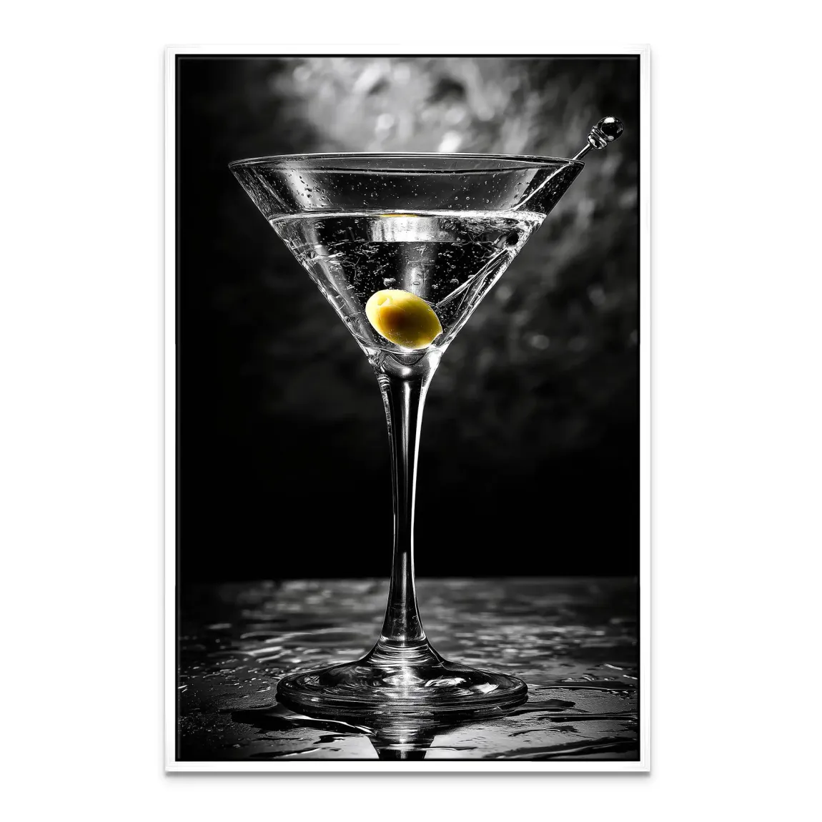 Martini Glas Noir Leinwand Bild