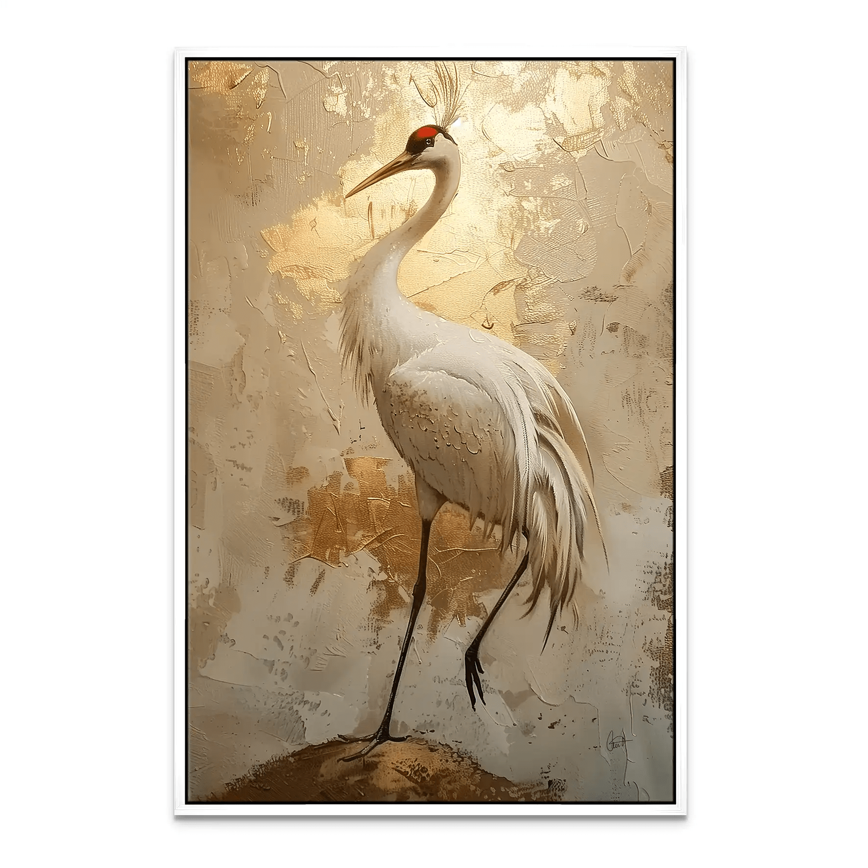 Kranich Modern Art Leinwand Bild INGALERIE